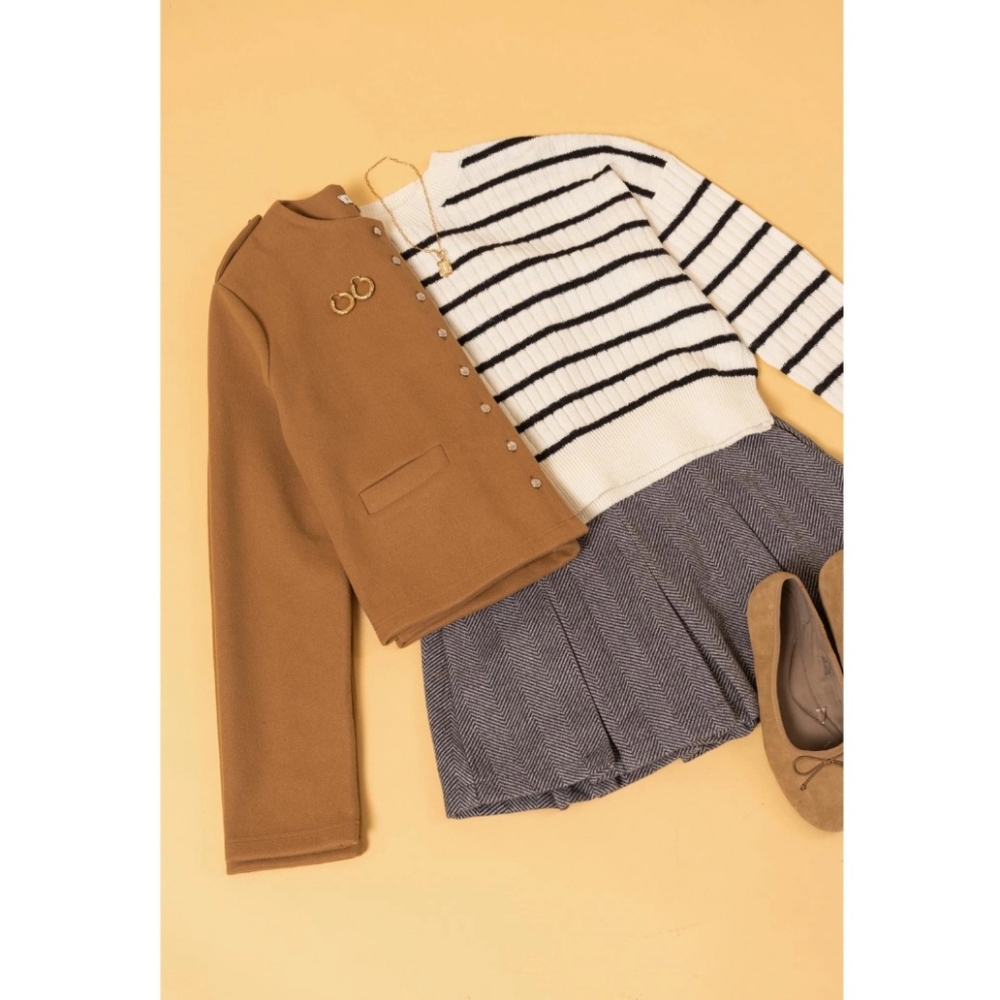 #18053 🔥 FLASH SALE 🛑S,M,L CAMEL Fabulous Wool-Like Single-Breasted Jacket